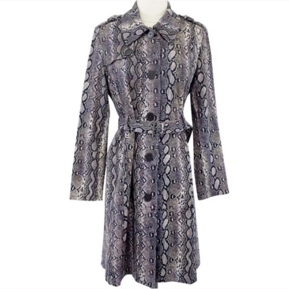 Michael Kors Snake Print Trench Coat - Picture 1 of 3